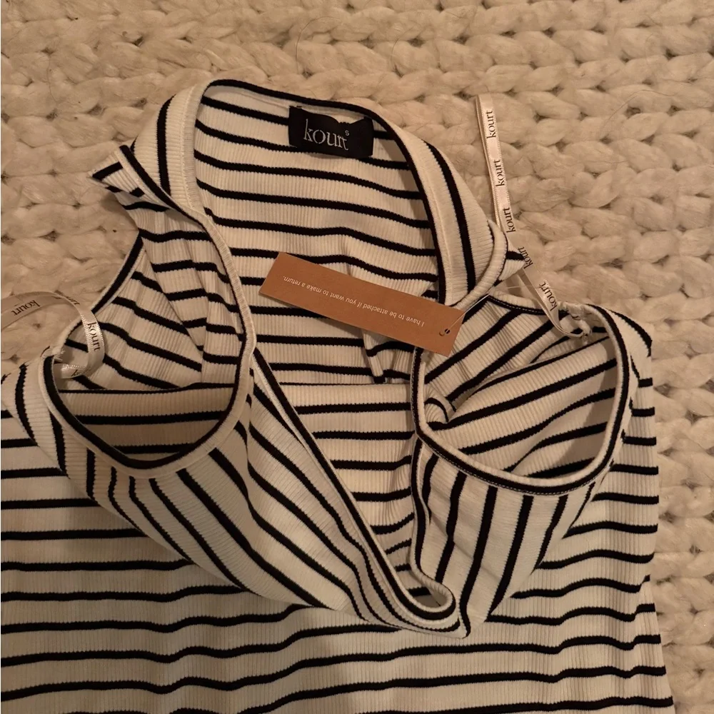 Striped Blue and White Dress - Picture 2 of 3